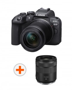 Kamera bez ogledala Canon - EOS R10, RF-S 18-150, IS STM, Black + Objektiv Canon - RF 85mm f/2 Macro IS STM